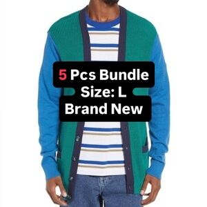 BP. 5 PCs Bundle Men's Colorblock Varsity Cardigan